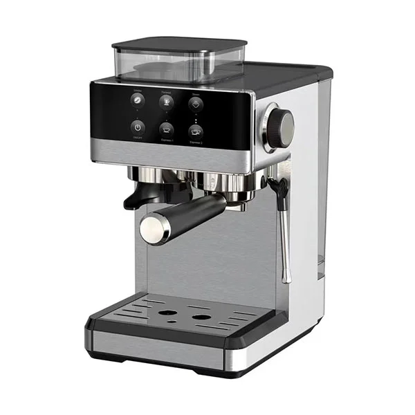 Cafetera espresso con molinillo y espumador de leche